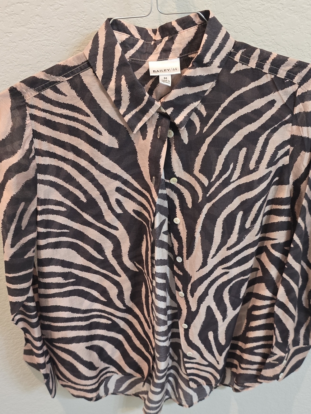 Bailey 44 Brown and Taupe Zebra-Print Button Down Shirt